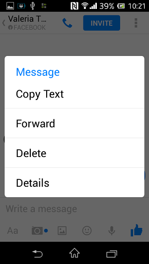 androidでFacebookメッセージを削除する