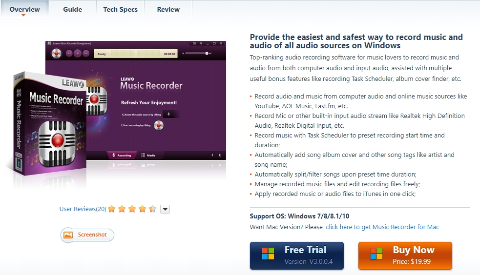 Leawo Music Recorder for Mac