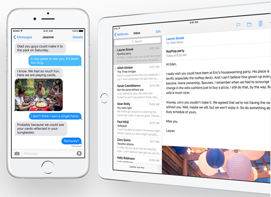 iOS9のメッセージ・メール情報