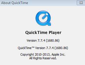 QuickTimeをアップデート
