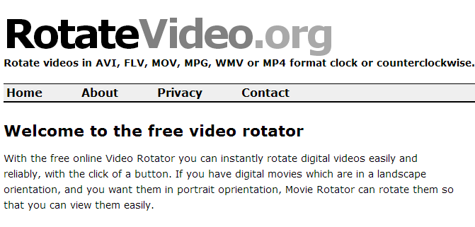 無料のオンライン動画回転ソフト　RotateVideo.org