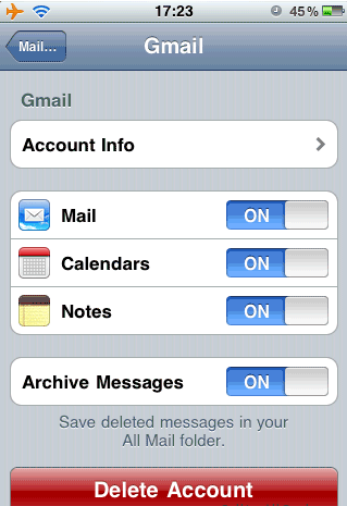 GmailでのiPhone notesの同期方法